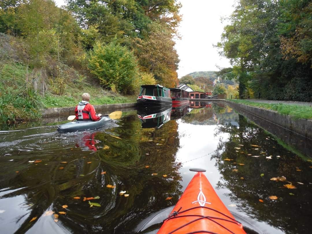 Kayakers on a canal